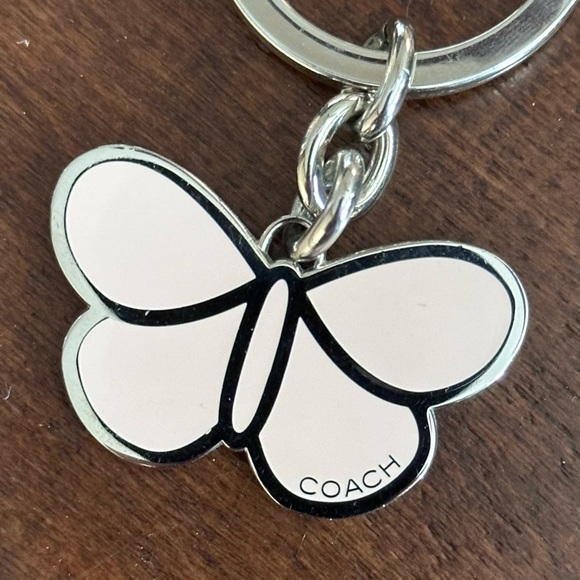 Coach Enamel Butterfly Fob Keychain - Light Pink - Picture 2 of 8